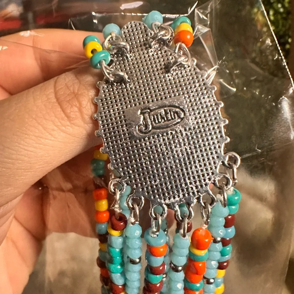Justin‎ boots western Colorful Beaded Necklace with Pendant